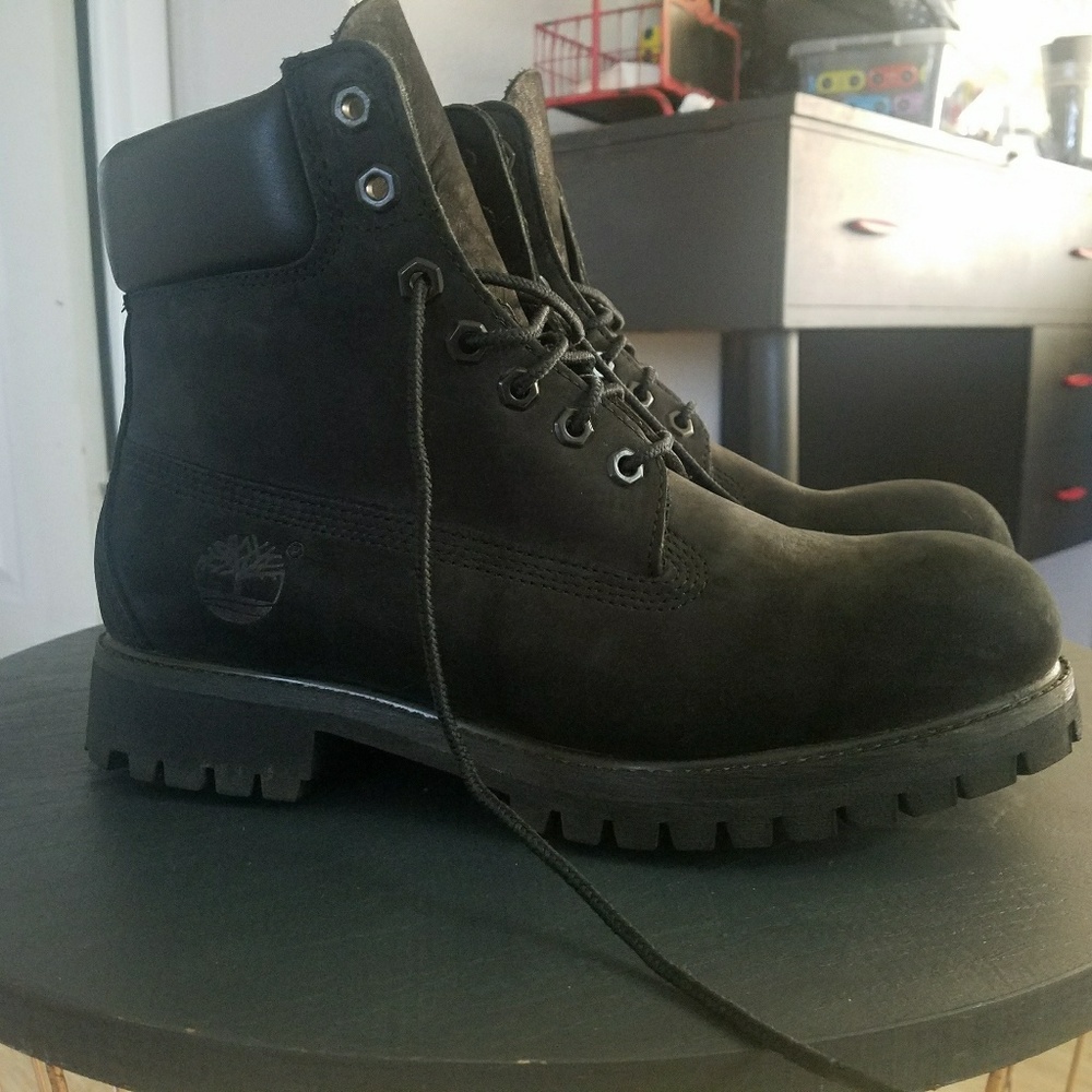 all black Men's 6-inch premium waterproof boots